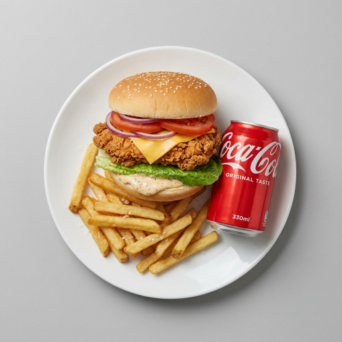 Crsipy Fried Chicken Burger Meal 